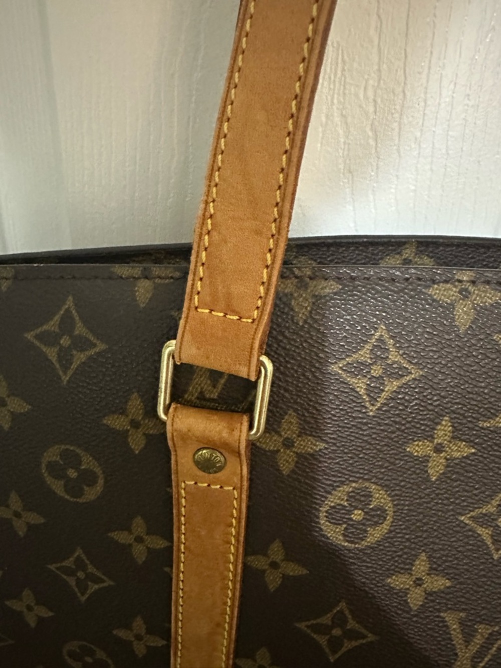 Louis Vuitton sac shopper tote Monogram Canvas Brown Tote with leather Straps - Picture 3 of 11